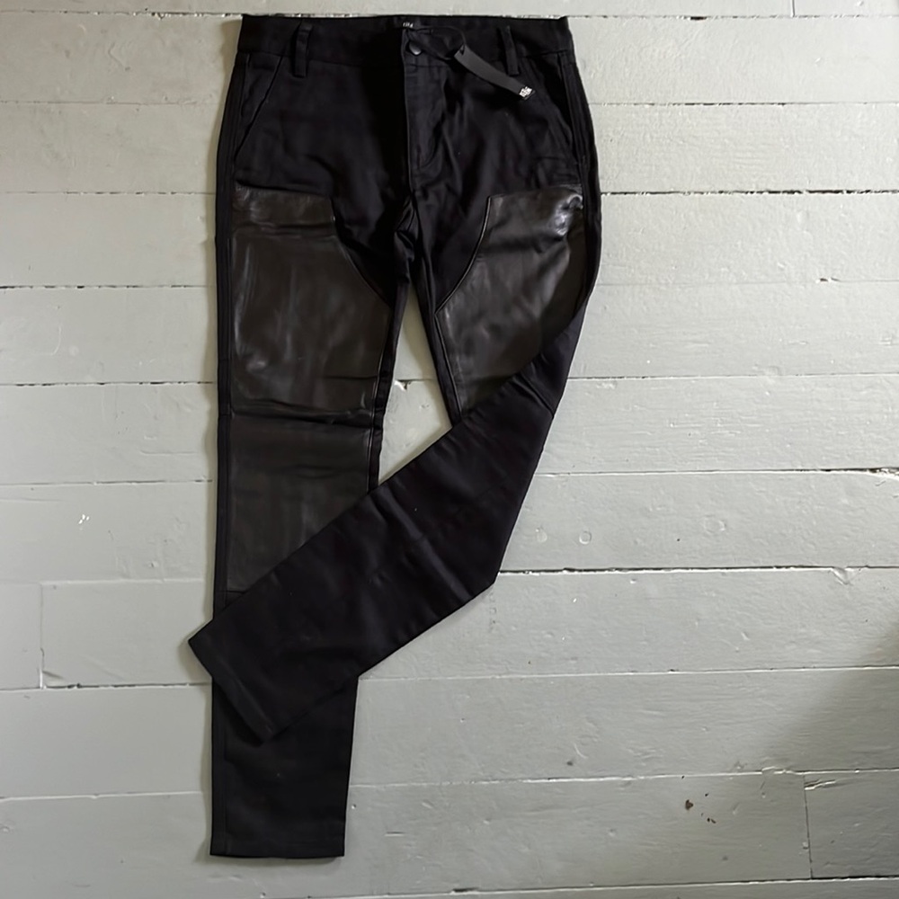 TIBI Leather Carpenter Patch Denim